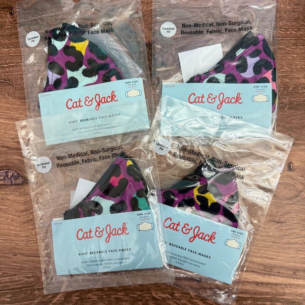 Cat & Jack Kids Face Masks 8 NIP (4 2-packs)